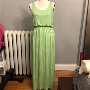 Green T-back maxi dress medium